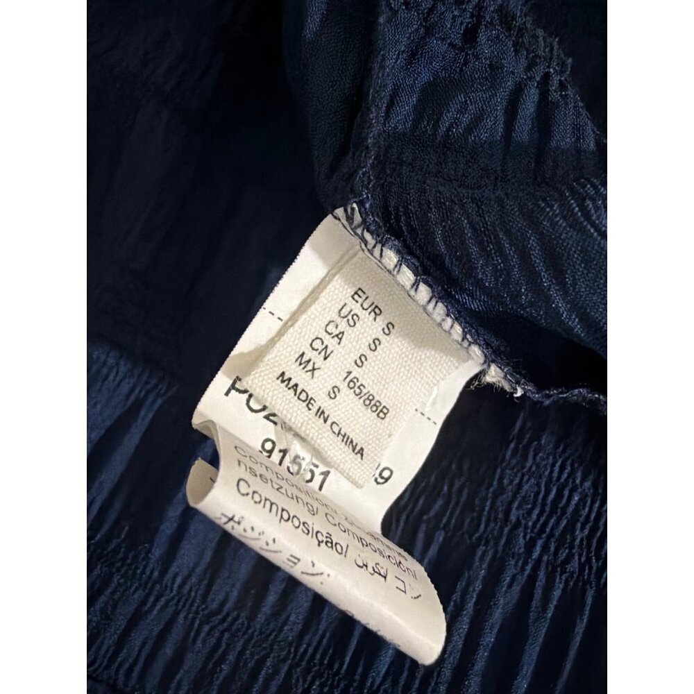 Navy Blue Smocked Tiered Sleeveless Summer Dress Size S - Picture 3 of 3